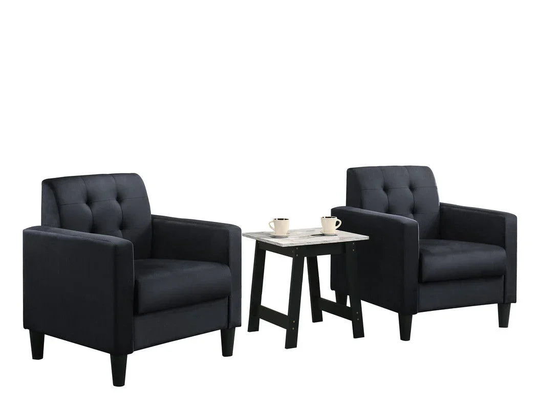 Hale - Velvet Armchairs And End Table Living Room (Set of 3) - Furniture Home Direct