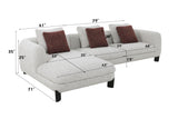 Mardi - Tweed Sectional Sofa With 3 Pillows - Maroon / Beige - Furniture Home Direct
