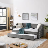 Elegant Daybed With Trundle Upholstered Tufted Sofa Bed - Furniture Home Direct