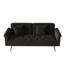 Luxurious Velvet Sofa Bed With Nail Head Trim And Matching Pillow - Furniture Home Direct