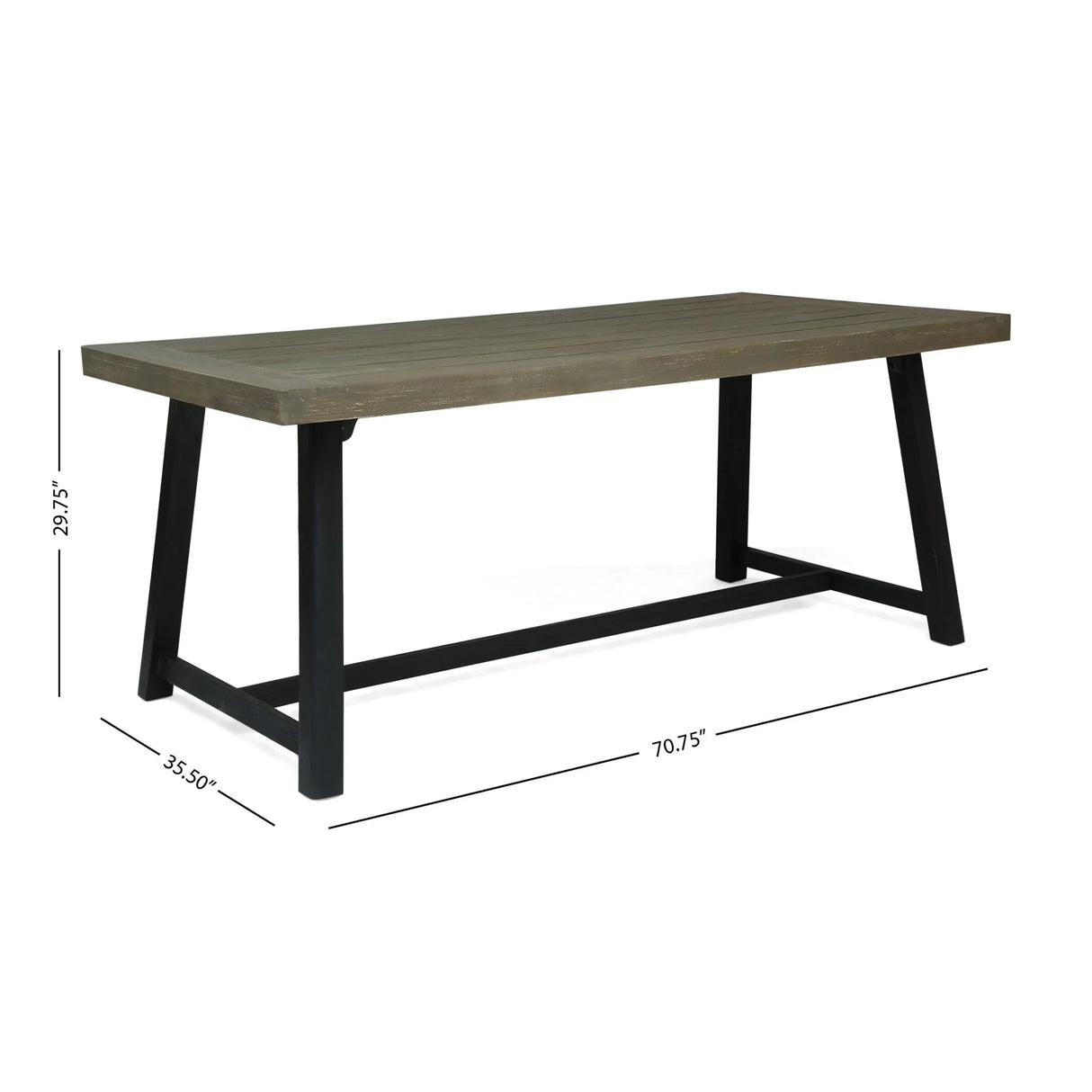 7 Pieces Modern Outdoor Dining Set With Acacia Wood Table And Chairs