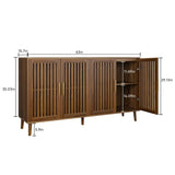 Grille Striped Sideboard Buffet Cabinet With Storage - Furniture Home Direct