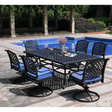 Rectangular 6 Person 85.83" Long Aluminum Dining Set With Cushions - Furniture Home Direct