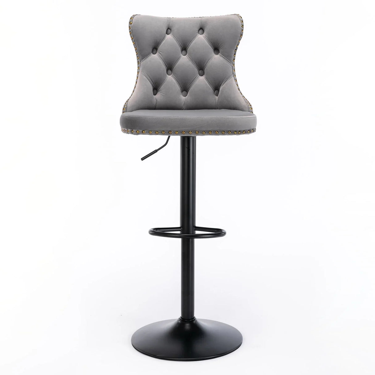 Swivel Velvet Barstools Adjusatble Seat Height, Modern Upholstered Bar Stools With Backs Comfortable Tufted For Home Pub And Kitchen Island (Set of 2) - Furniture Home Direct