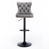 Swivel Velvet Barstools Adjusatble Seat Height, Modern Upholstered Bar Stools With Backs Comfortable Tufted For Home Pub And Kitchen Island (Set of 2) - Furniture Home Direct