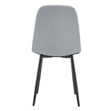Dining Chair Set Modern Fabric with Metal Legs Gray - Furniture Home Direct