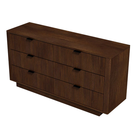 Lola - Mid-Century Modern Dresser With 6 Drawers - Dark Brown - Furniture Home Direct