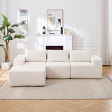L - Shape Modern Minimalist Modular Sectional Sofa, Upholstered Cloud Couch With Deep Seats - Furniture Home Direct