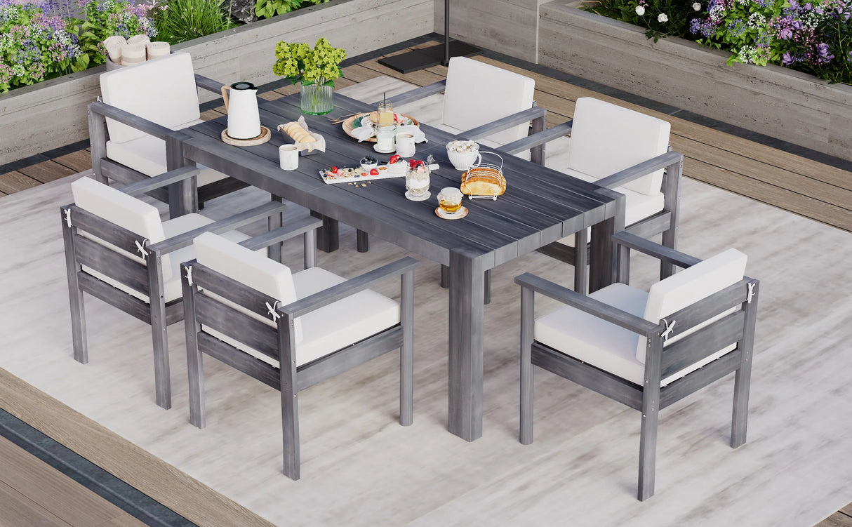 7 Piece Patio Dining Table Set - Furniture Home Direct