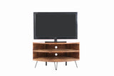 Fan Shape Reclaimed Wood Corner Media Table For Living Room Wise Use Your Space - Natural - Furniture Home Direct