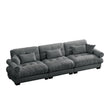 Modern Oversize Sofa With Cloud Like Comfort, Featuring Waist And Throw Pillows - Furniture Home Direct