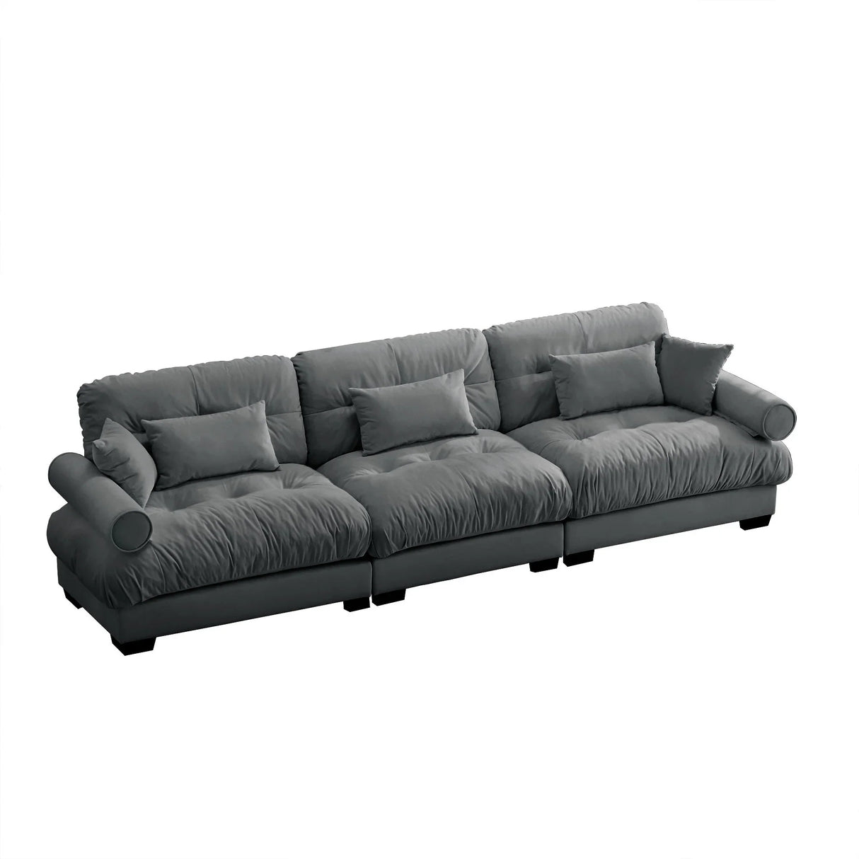 Modern Oversize Sofa With Cloud Like Comfort, Featuring Waist And Throw Pillows - Furniture Home Direct