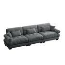 Modern Oversize Sofa With Cloud Like Comfort, Featuring Waist And Throw Pillows - Furniture Home Direct