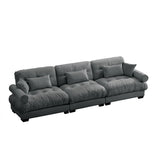Modern Oversize Sofa With Cloud Like Comfort, Featuring Waist And Throw Pillows - Furniture Home Direct