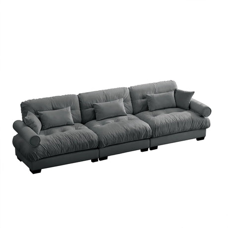 Modern Oversize Sofa With Cloud Like Comfort, Featuring Waist And Throw Pillows - Furniture Home Direct