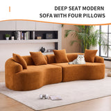 4 Seater Sofa With Chenille Fabric, 30D, 60 Hardness Full Sponge, 4 Pillow For Living Room, Home Furniture Sleeper Sectional Sofa For Apartment - Furniture Home Direct
