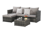 2 Piece Wicker Patio Sectional with Ottoman - Furniture Home Direct