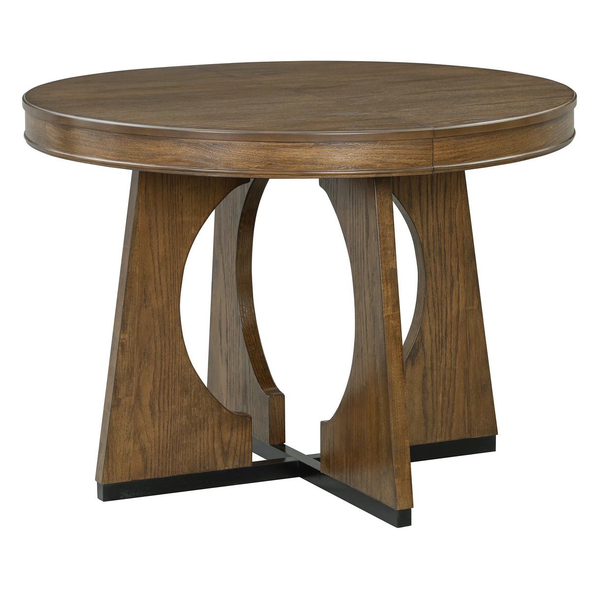 Dining Set Round Table With Four Upholstered Chairs Walnut - Furniture Home Direct