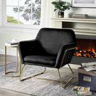 Keira - Velvet Accent Chair With Metal Base - Furniture Home Direct