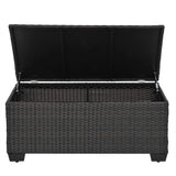 4 Piece Rattan Outdoor Patio Set - Blue - Furniture Home Direct