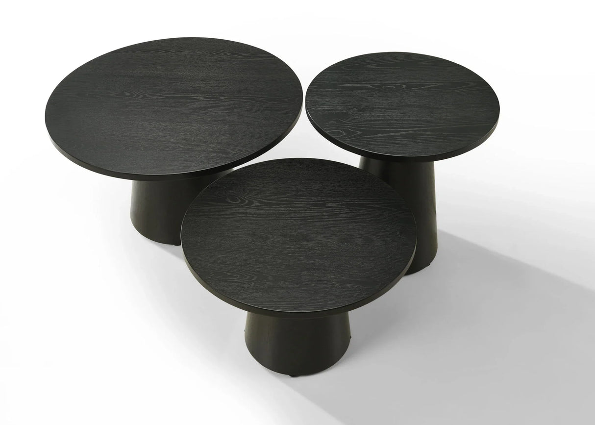 Jasper - 3 Piece Accent Table Set (Set of 3) - Ebony Black - Furniture Home Direct