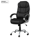 Upholstered Office Chair, Adjustable Height Swivel Chair - Black - Furniture Home Direct