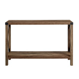 Farmhouse Metal X Table With Lower Shelf - Furniture Home Direct