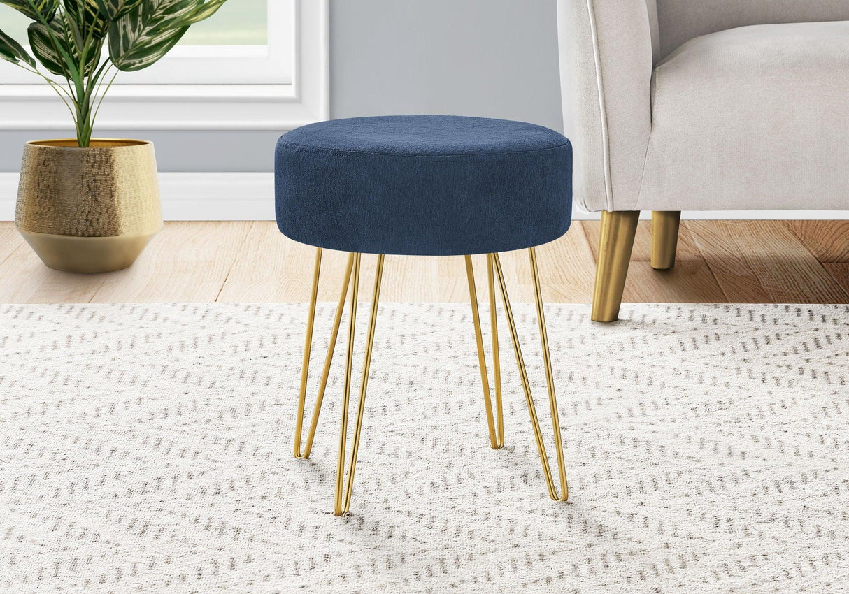 Ottoman, Pouf, Footrest, Foot Stool, Round Gold Metal Legs, Contemporary, Modern - Furniture Home Direct