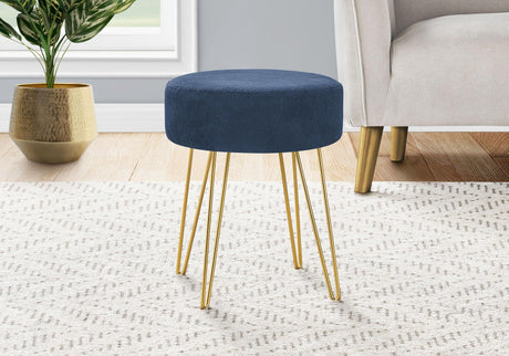 Ottoman, Pouf, Footrest, Foot Stool, Round Gold Metal Legs, Contemporary, Modern - Furniture Home Direct