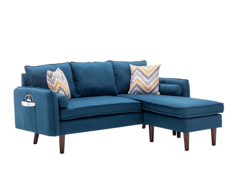 Mia - Sectional Sofa Chaise With USB Charger And Pillows - Furniture Home Direct