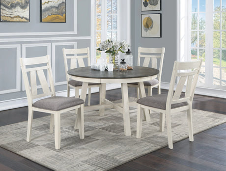 Dining Set Round Table With Chairs Antique White Gray - Furniture Home Direct