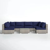 Seating Set With Cushions Handcrafted Wicker Design - Furniture Home Direct