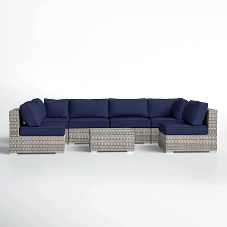 Seating Set With Cushions Handcrafted Wicker Design - Furniture Home Direct