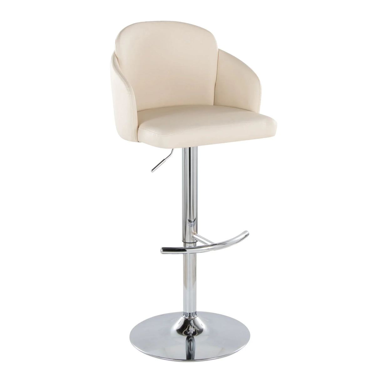 Dahlia - Contemporary Adjustable Barstool With Swivel With Rounded T Footrest (Set of 2) - Furniture Home Direct