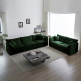 2 Pc Chenille Living Room Set - Green - Furniture Home Direct