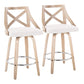 Charlotte - Farmhouse Fixed Height Counter Stool With Swivel And Round Footrest (Set of 2) - Furniture Home Direct