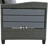 Outdoor Sectional With Side Tables, Tables and Sitting Ottoman- Gray - Furniture Home Direct