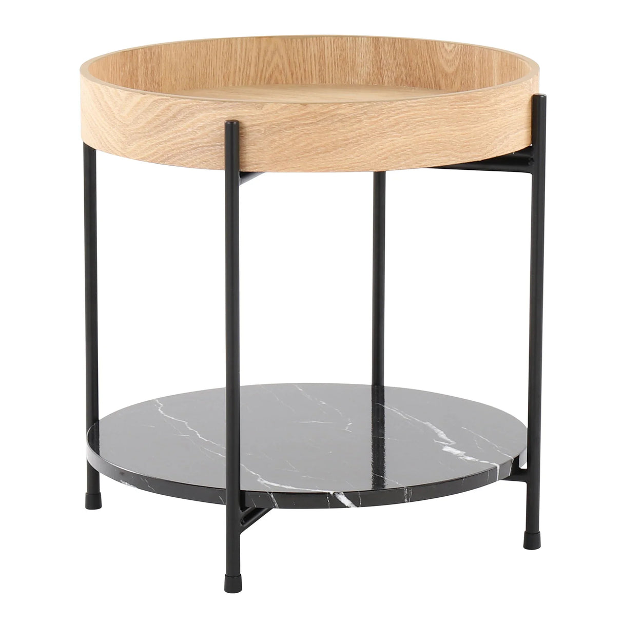 Daniella - Contemporary End Table - Black / Natural - Furniture Home Direct