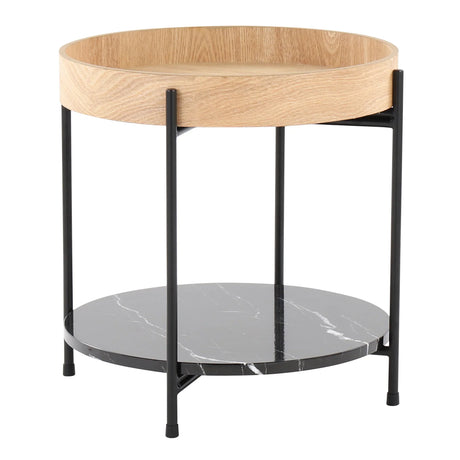 Daniella - Contemporary End Table - Black / Natural - Furniture Home Direct