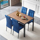 5 Piece Dining Set Including Velvet High Back Nordic Dining Chair & Creative Design Dining Table - Furniture Home Direct
