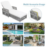 Outdoor Long Reclining Chaise - Beige - Furniture Home Direct