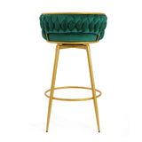 Counter Height Stools Tufted Velvet Gold Frame Green - Furniture Home Direct