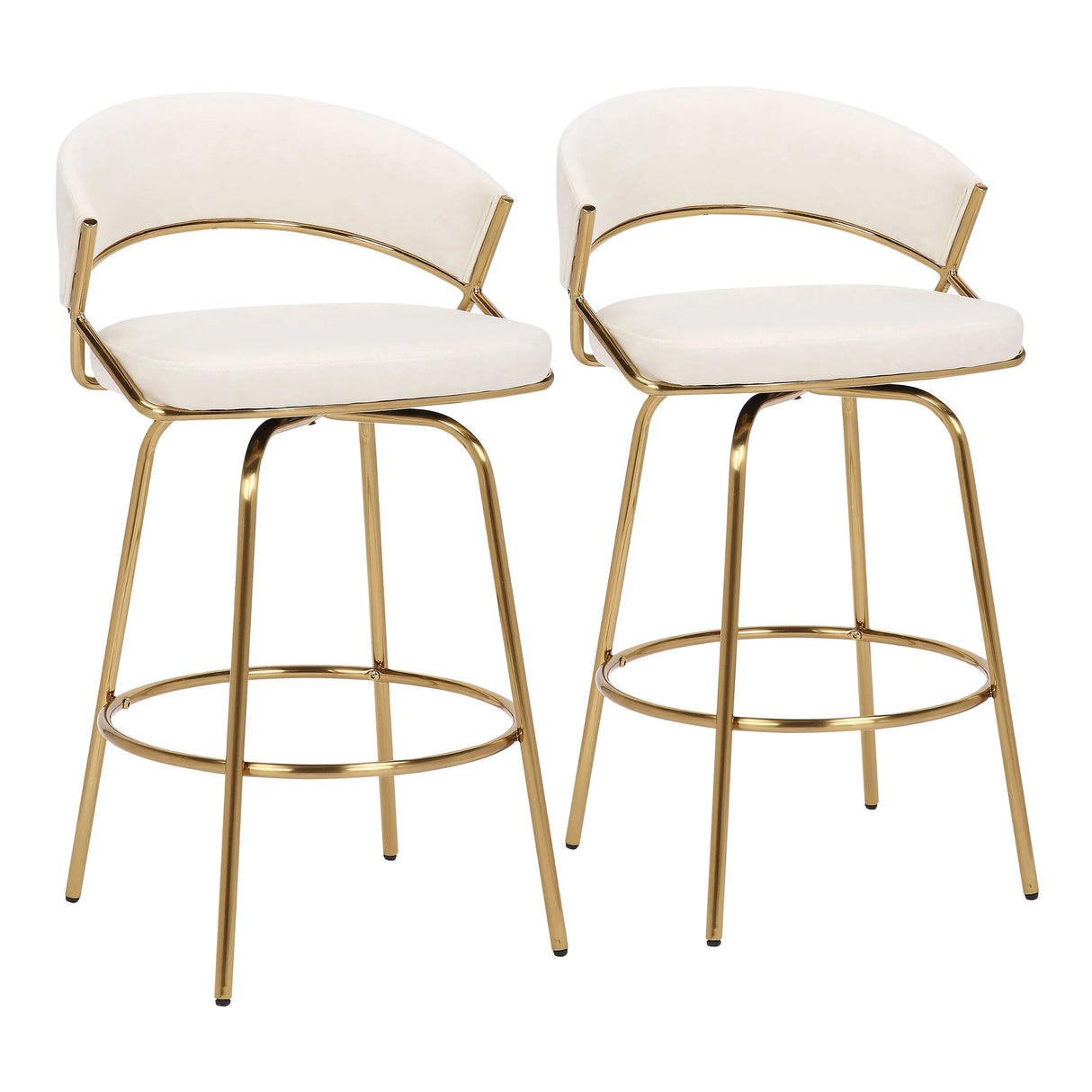 Jie - Glam Fixed Height Counter Stool (Set of 2) - Furniture Home Direct