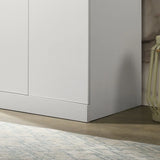 Michael - Double Door Wardrobe Cabinet Armoire With Shelf And Hanging Rod - White - Furniture Home Direct