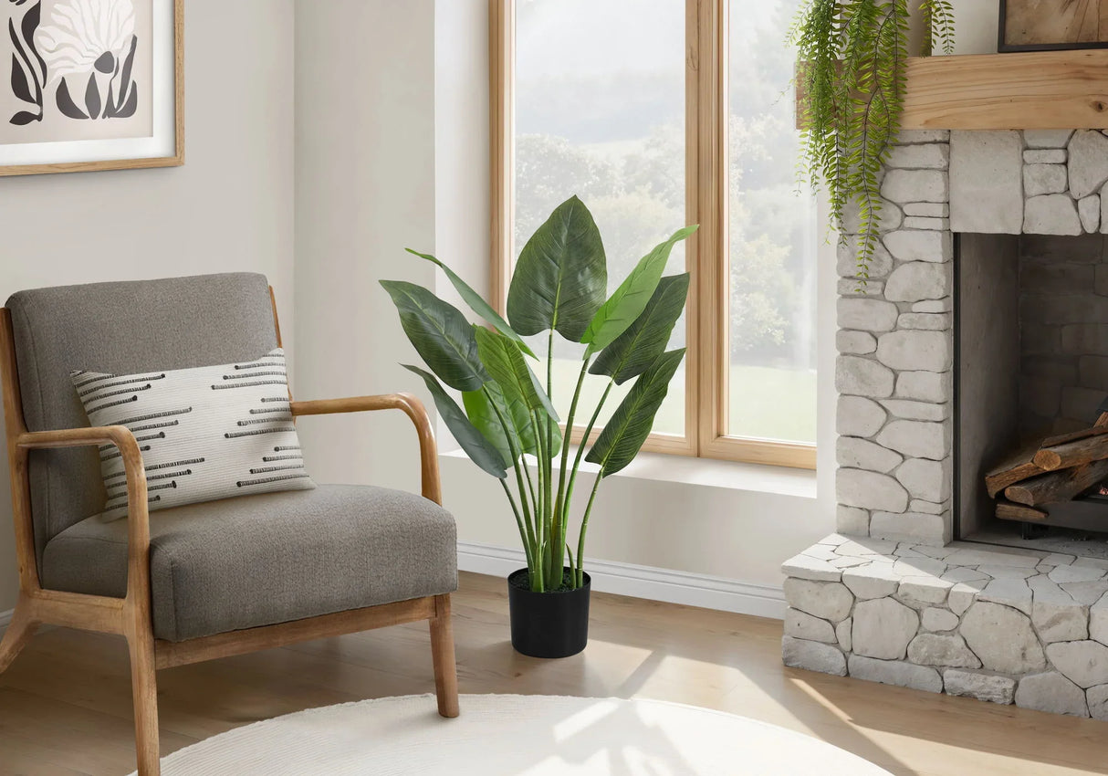 37" Tall, Artificial Plant, Aureum Tree, Indoor, Faux, Fake, Floor, Greenery, Potted, Real Touch, Decorative - Green / Black - Furniture Home Direct