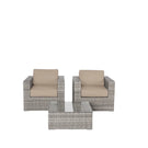 Wicker Seating Group Set With Table And Cushions - Furniture Home Direct