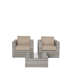 Wicker Seating Group Set With Table And Cushions - Furniture Home Direct