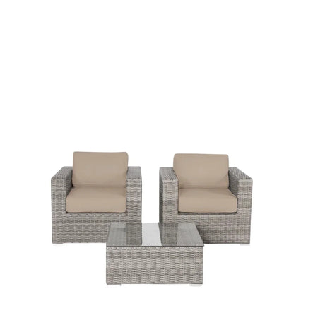 Wicker Seating Group Set With Table And Cushions - Furniture Home Direct