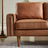 82.2" Suede Sofa with Left Facing Chaise, Brown - Furniture Home Direct