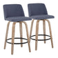 Toriano - Contemporary Fixed-Height Counter Stool & Swivel With Round Footrest (Set of 2) - Furniture Home Direct